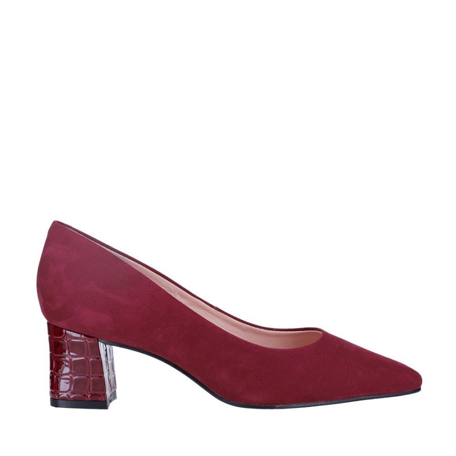 Shoes ZAGARRA | Zagarra - Remin Burgandy Sde/Croc Heel