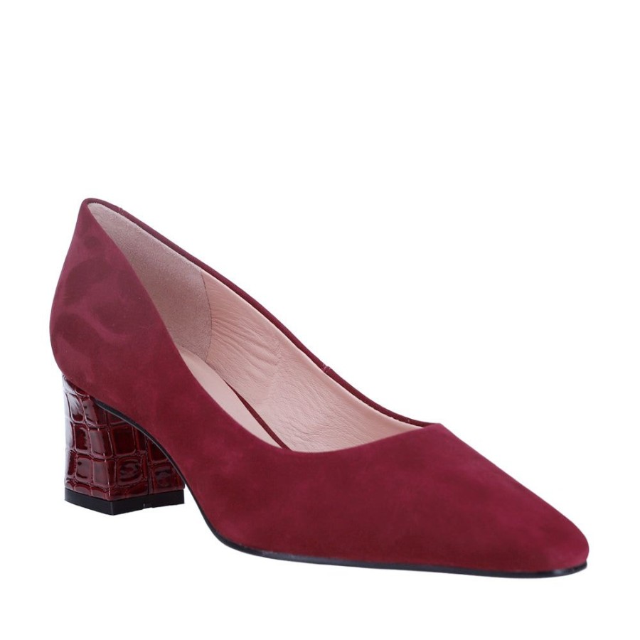 Shoes ZAGARRA | Zagarra - Remin Burgandy Sde/Croc Heel