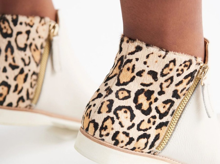 Shoes ROLLIE NATION | Rollie Nation - Side Zip Bone/Neutral Leopard