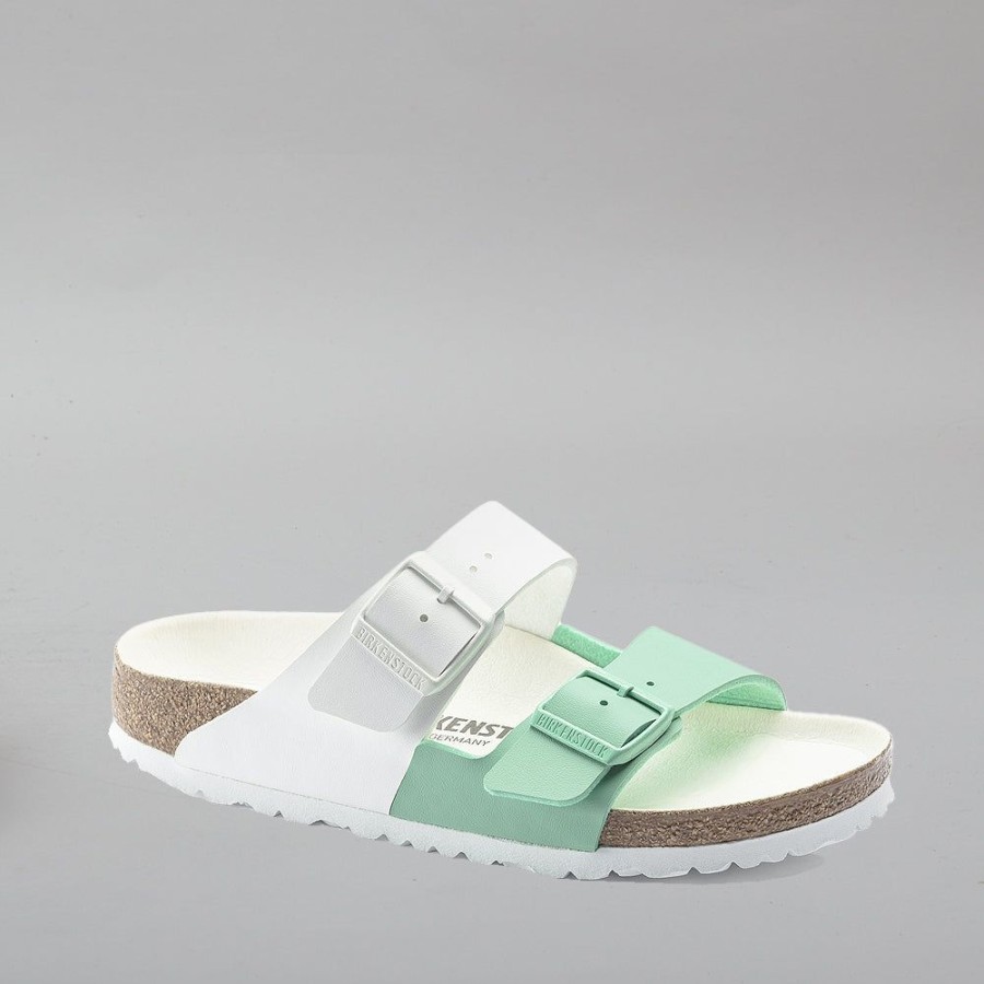 Birkenstock BIRKENSTOCK | Birkenstock Arizona Split 1019674 Bf White/Bold Jade White/Bold Jade Bf Narrow