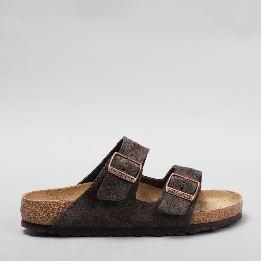 Birkenstock BIRKENSTOCK | Birkenstock Arizona Mocha Suede Sfb Leather 951311 Mocha Sde Sfb