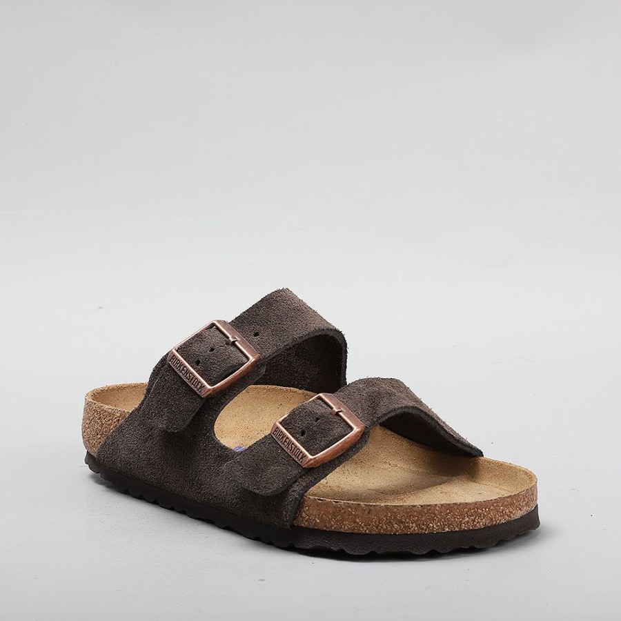 Birkenstock BIRKENSTOCK | Birkenstock Arizona Mocha Suede Sfb Leather 951311 Mocha Sde Sfb