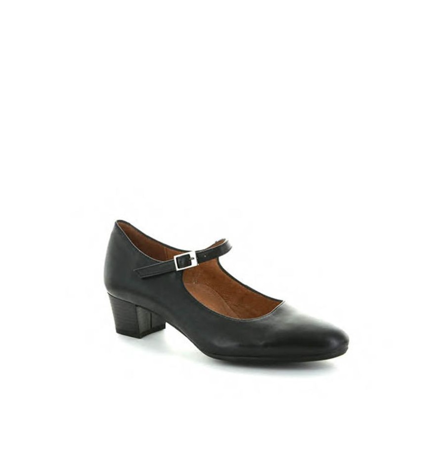 Shoes AEROBICS | Mary Jane Aerobics Womens Classic Leather Court Shoes Shoe At Zagarra Blacknappa