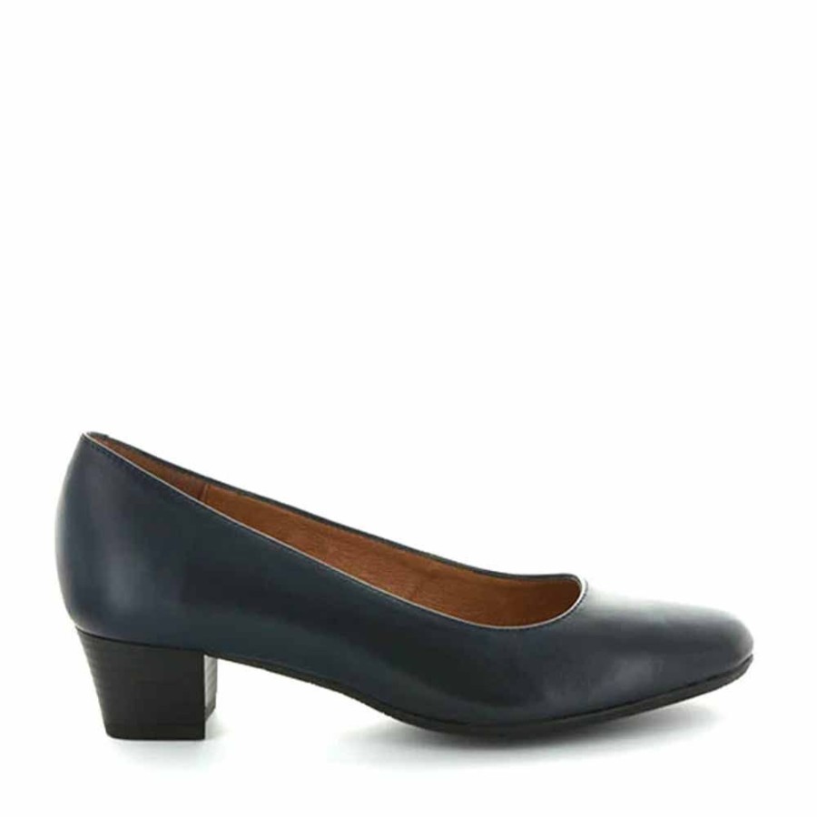 Shoes AEROBICS | 35Mm Navy Aerobics Hostess Womens Classic Leather Court Shoe At Zagarra Navynappa