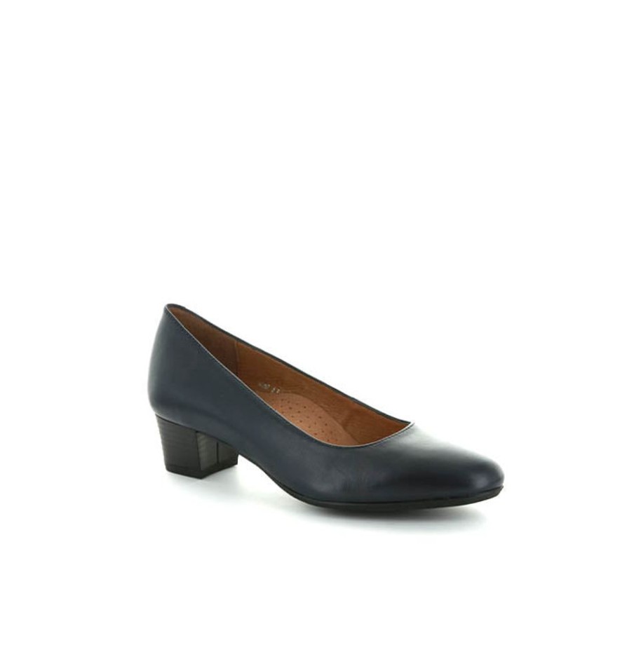 Shoes AEROBICS | 35Mm Navy Aerobics Hostess Womens Classic Leather Court Shoe At Zagarra Navynappa